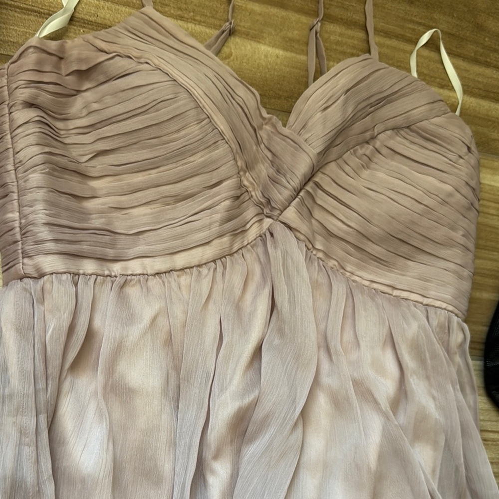 Boohoo Cream Asymmetrical Babydoll Dress